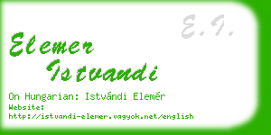 elemer istvandi business card